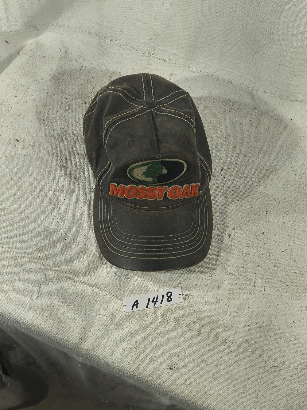 Mossy Oak Embroidered Logo Adjustable Baseball Cap - Waxed Brown Canvas